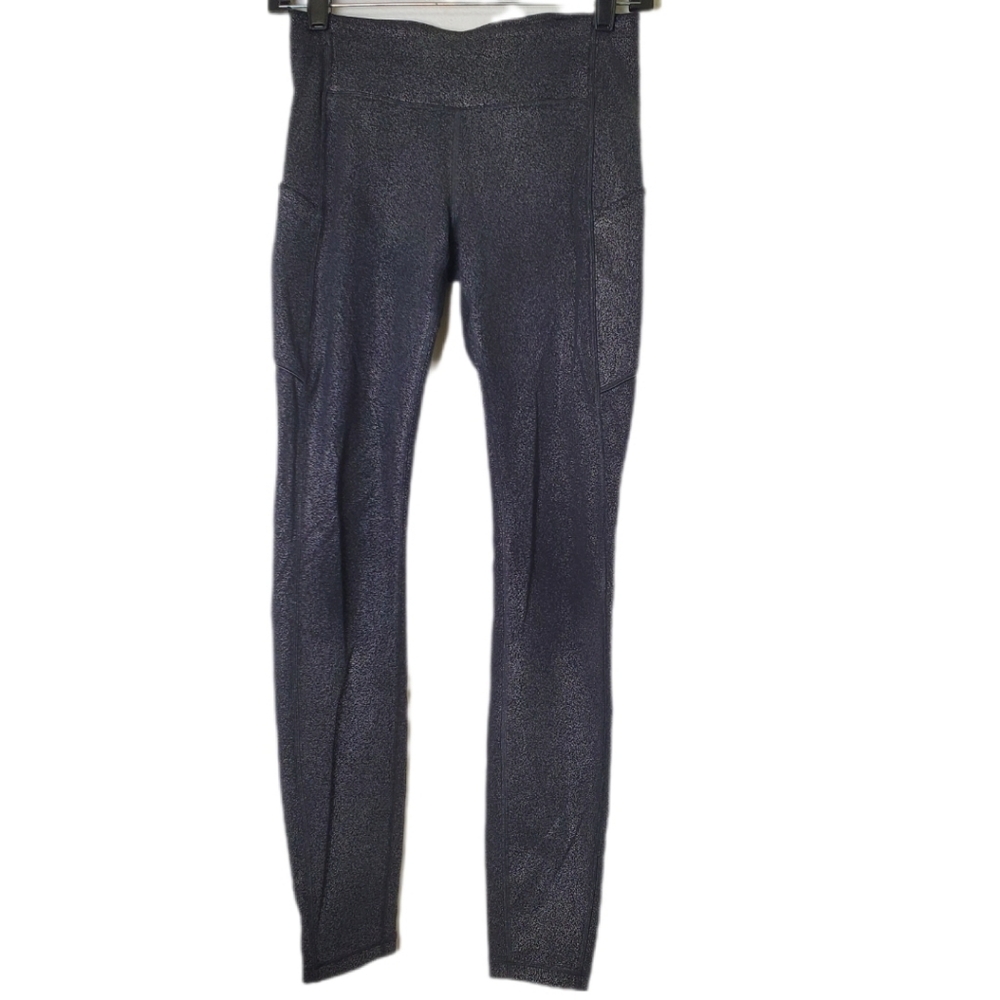 Lululemon black with silver shimmer High-Rise Leggings